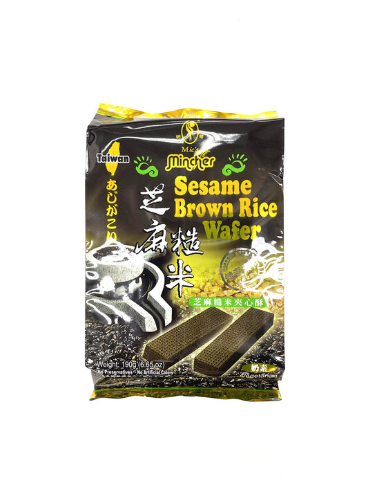 Cheap Good Healthy Vegetarian Friendly Food Supplier Hougang Singapore Delivery Korean Indian Chinese Mexican High Protein Rich in Iron Party Picnic Comfort Jia Sen Sesame Brown Rice Wafer 黑芝麻夹心饼